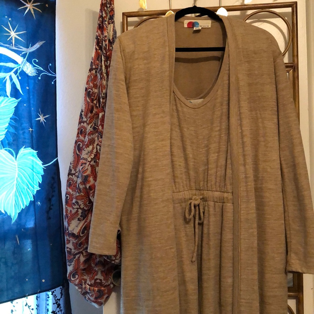 Free People beach bicoastal set in khaki tan XS